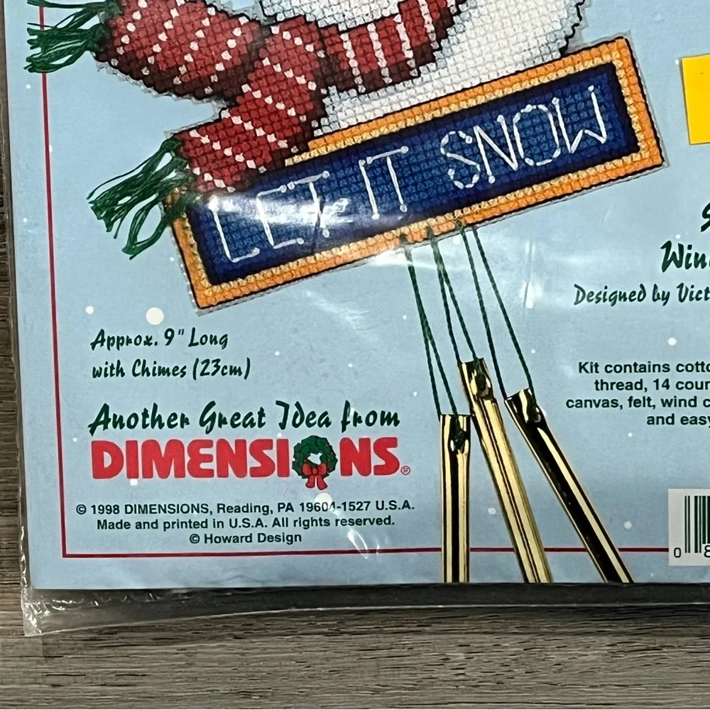 NWT Dimensions Wind Chimes Snowman Counted Cross Stitch Kit - Picture 6 of 10